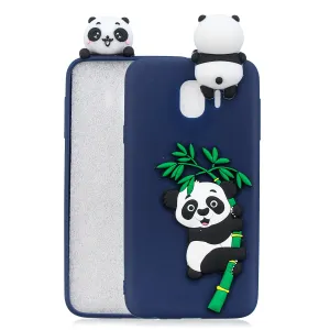 For Samsung J4 2018/J4 Plus Phone Case 3D Cartoon Panda Bamboo Cellphone Back Shell Shockproof Smartphone Cover Royal Blue