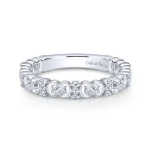 Gabriel & Co 14K White Gold Ornate Millgrain Diamond Ring