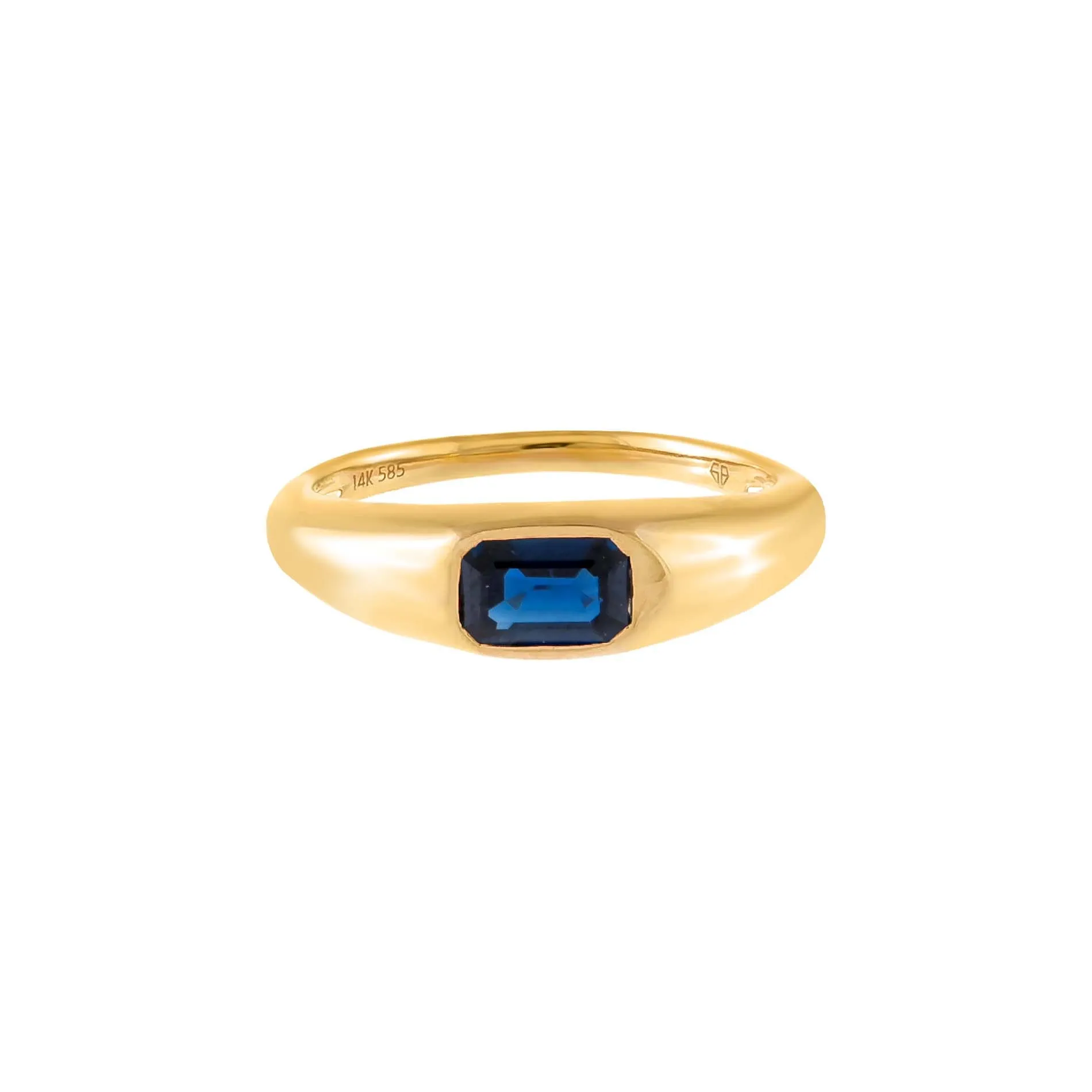Gemstone Baguette Dome Ring 14K