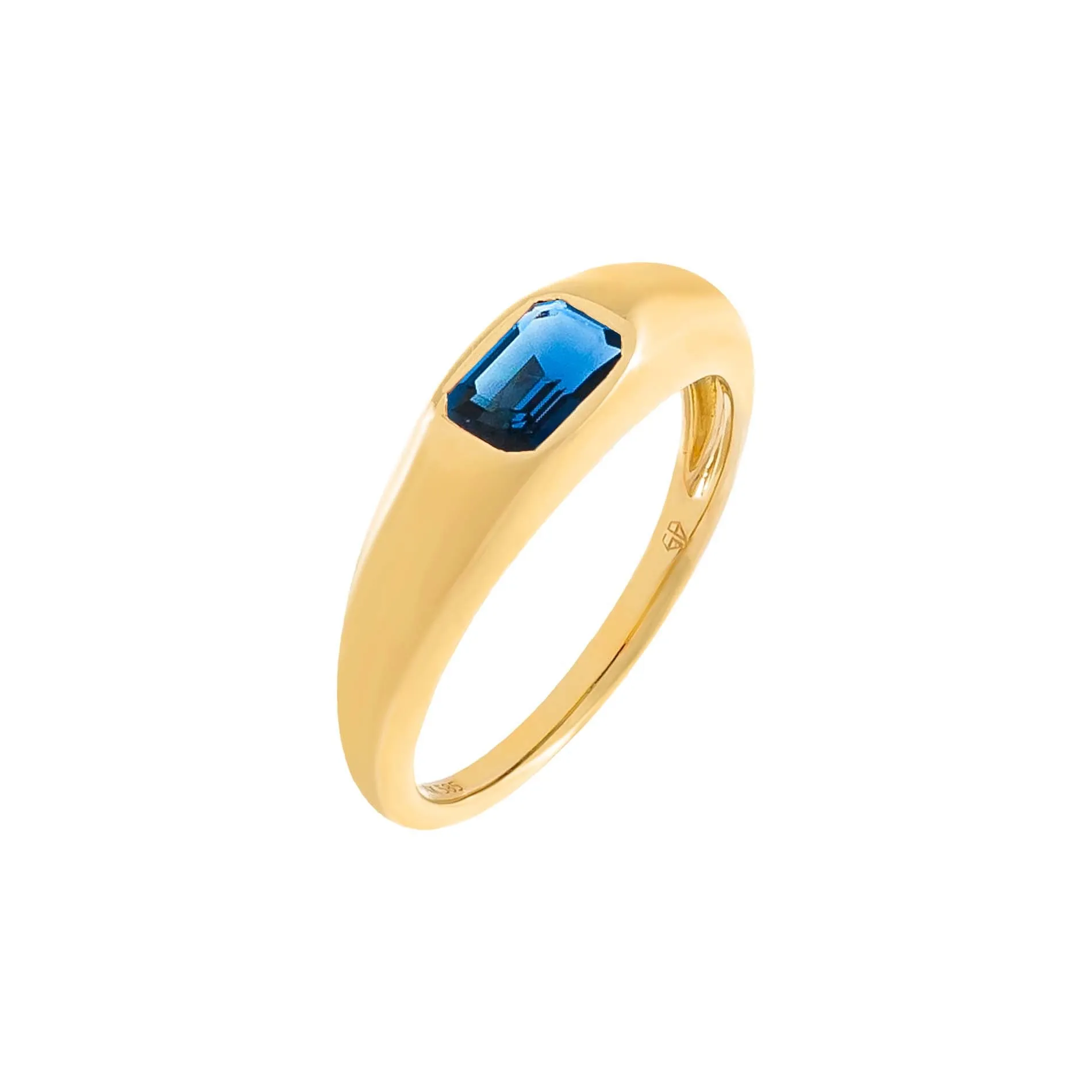 Gemstone Baguette Dome Ring 14K