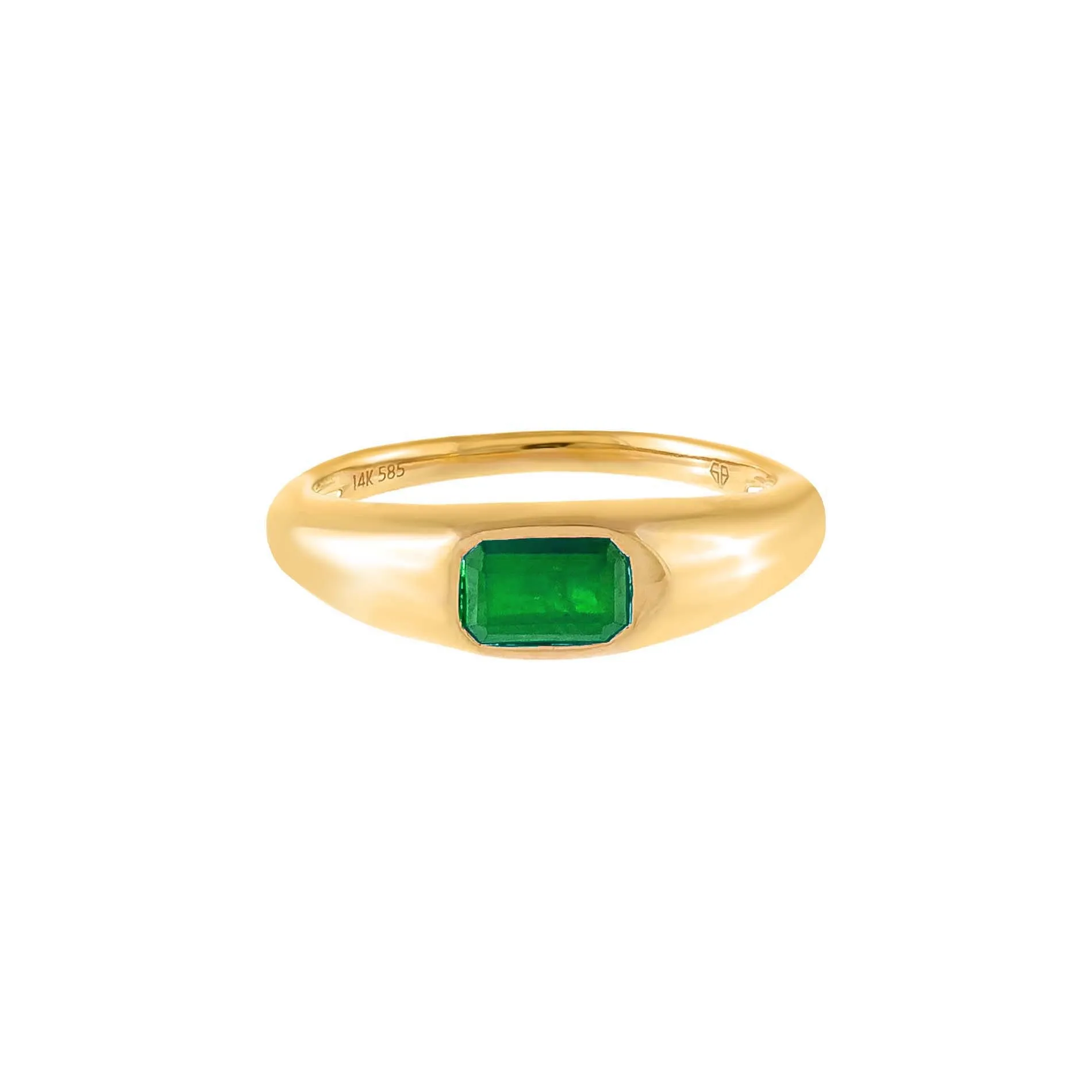 Gemstone Baguette Dome Ring 14K