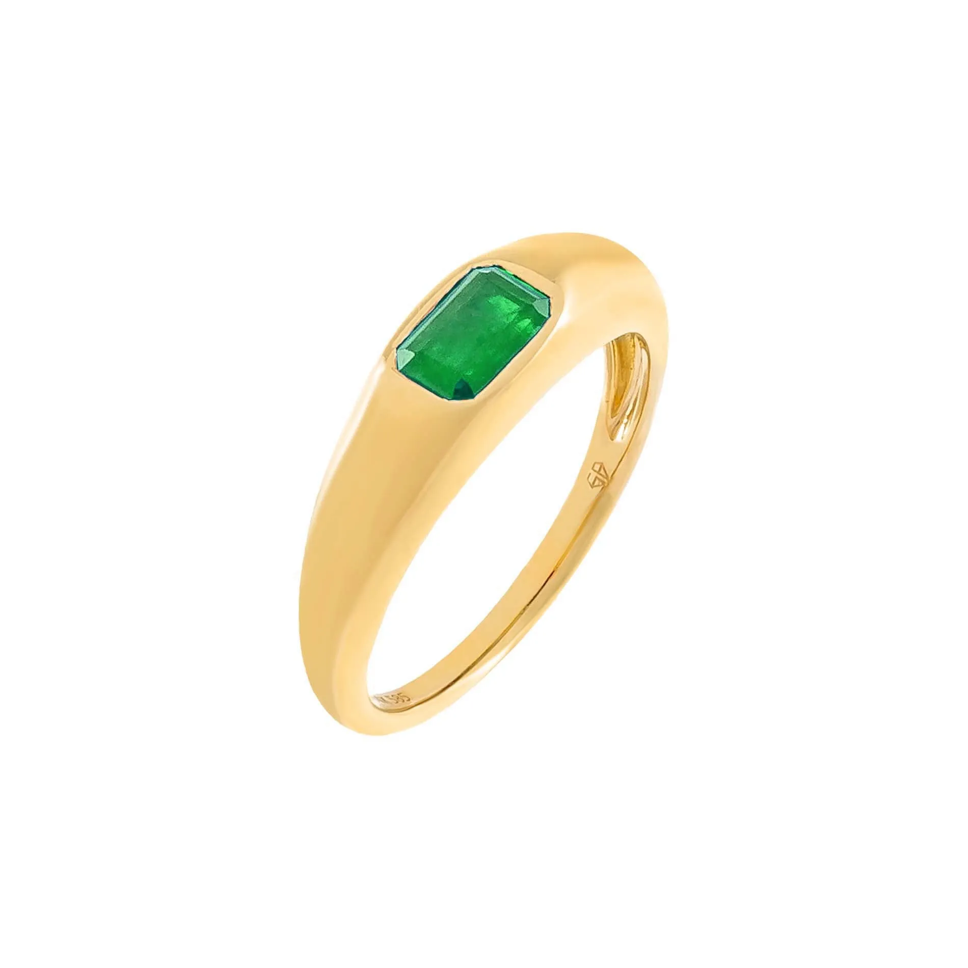Gemstone Baguette Dome Ring 14K