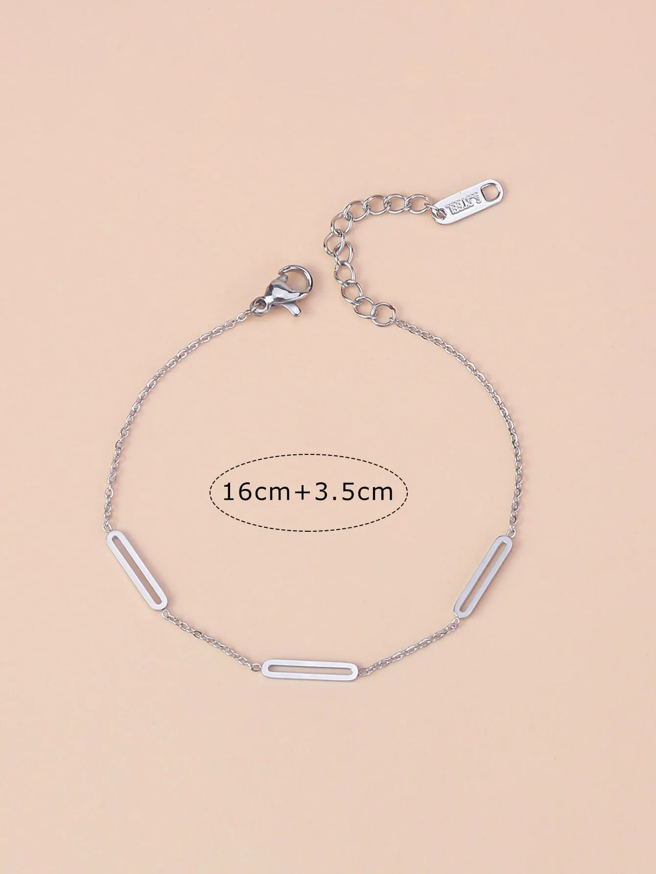 Geometric Decor Bracelet - Silver- FD ⚡