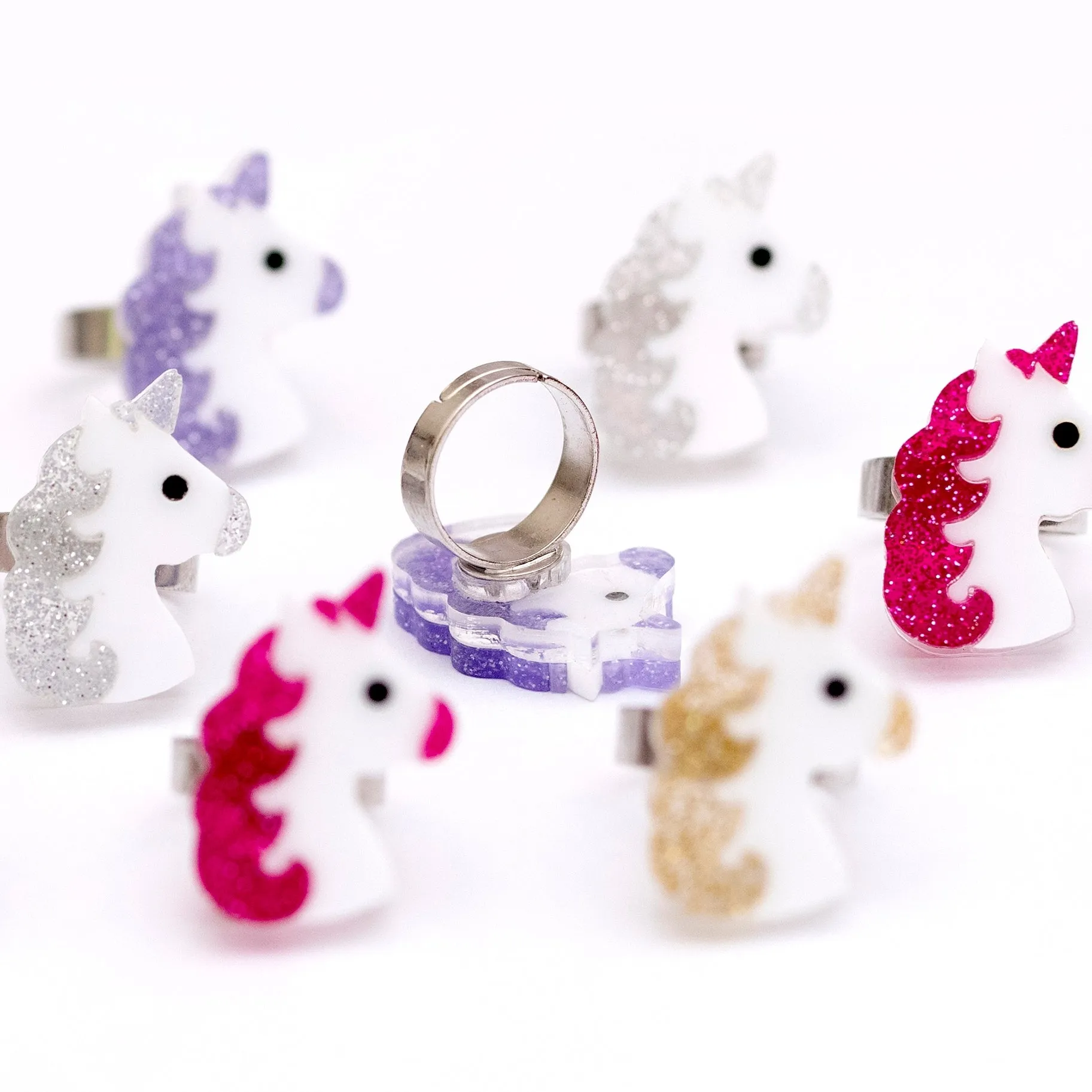Glitter Unicorn Rings