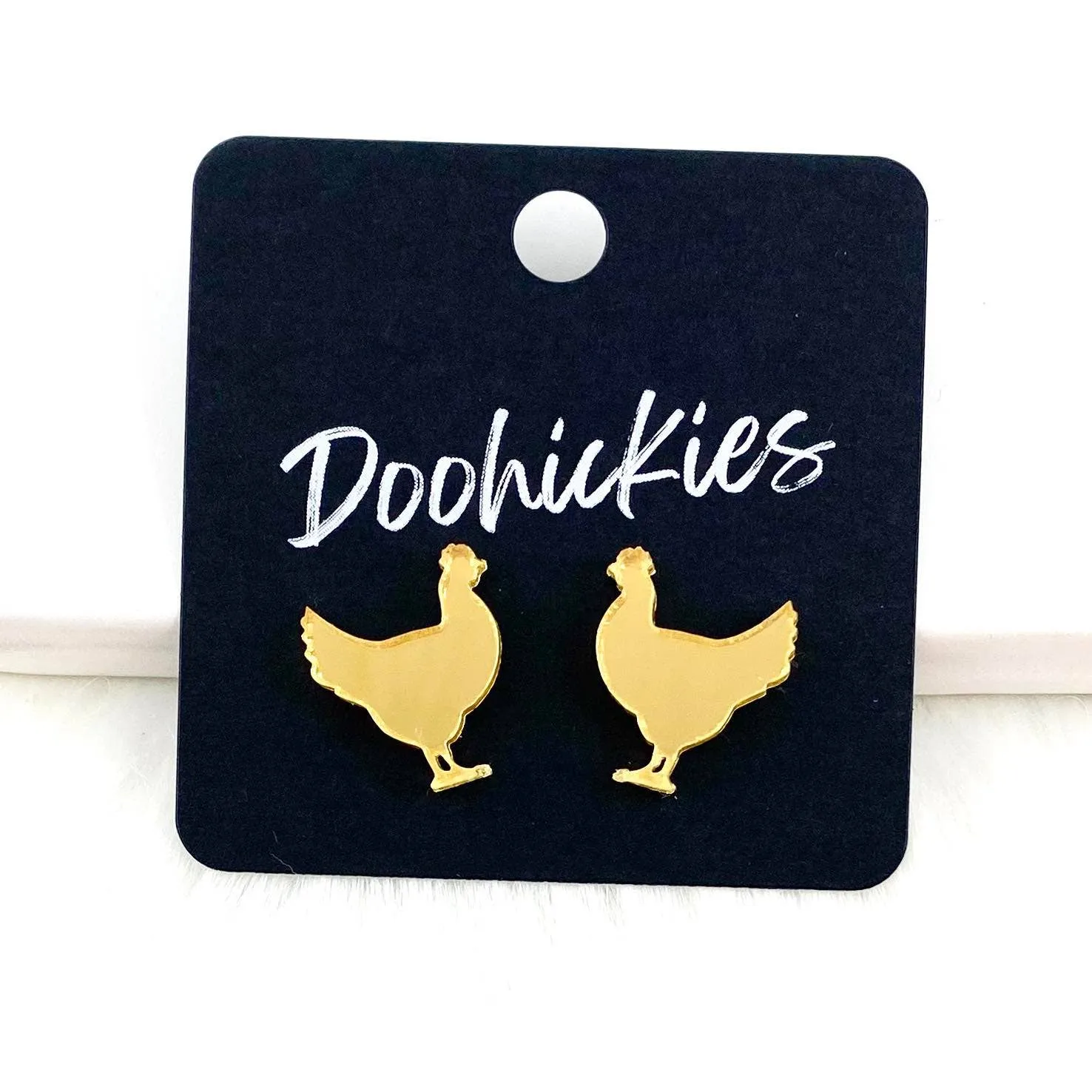 Goat Show Animal Studs -Western Earrings: White Goats Doohickie