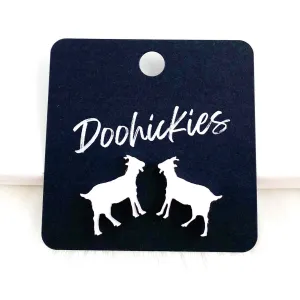 Goat Show Animal Studs -Western Earrings: White Goats Doohickie