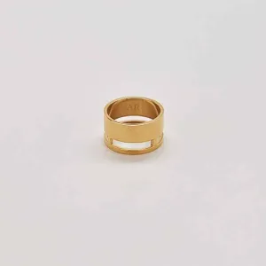 Gold Geo Wide Bar Ring