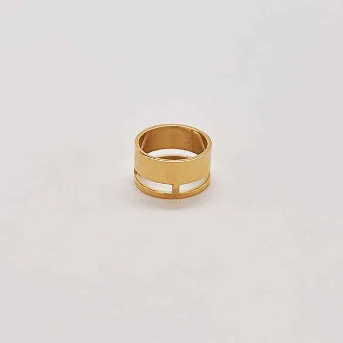 Gold Geo Wide Bar Ring