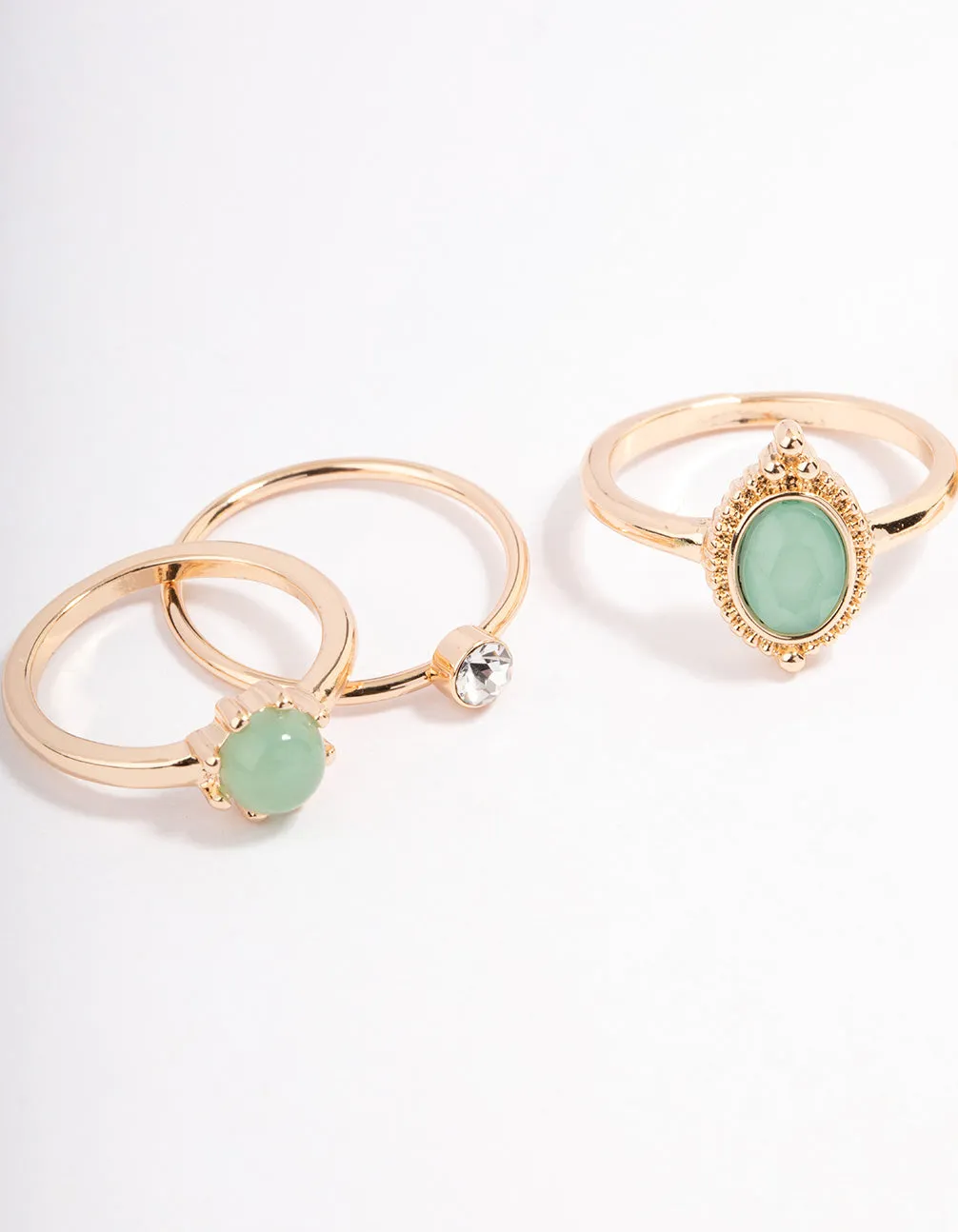 Gold Ornate Oval Ring 5-Pack