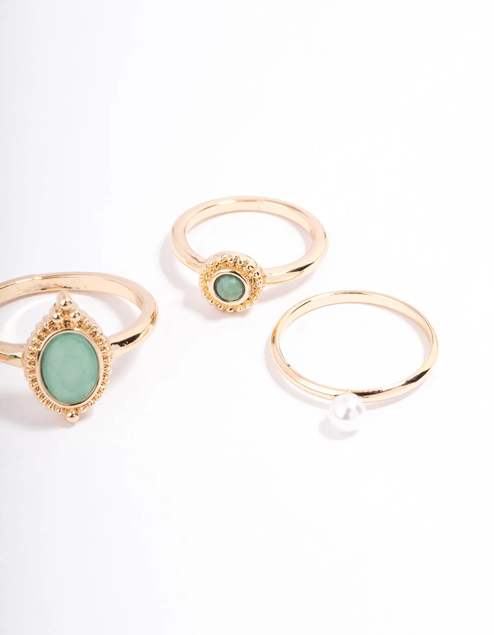 Gold Ornate Oval Ring 5-Pack