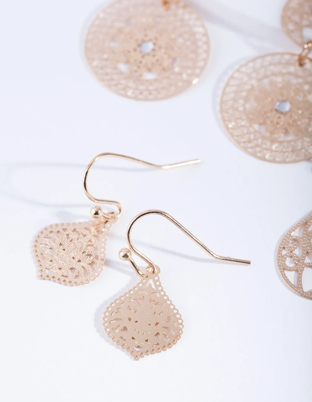 Gold Ornate Stamp Earring Pack