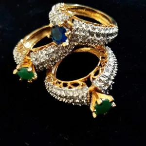 Gold Plated Rings with Precious Stones #J4234