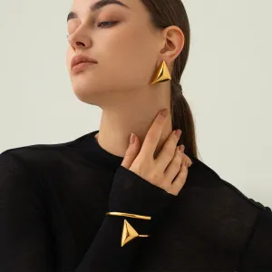 Golden Triangle Pendant Earrings