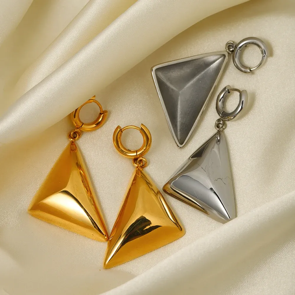 Golden Triangle Pendant Earrings