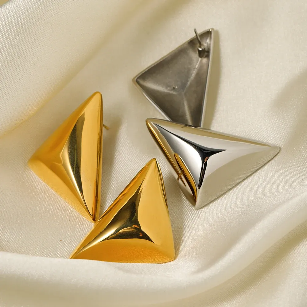 Golden Triangle Pendant Earrings