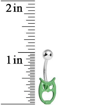 Green Mint Baby Owl Belly Ring