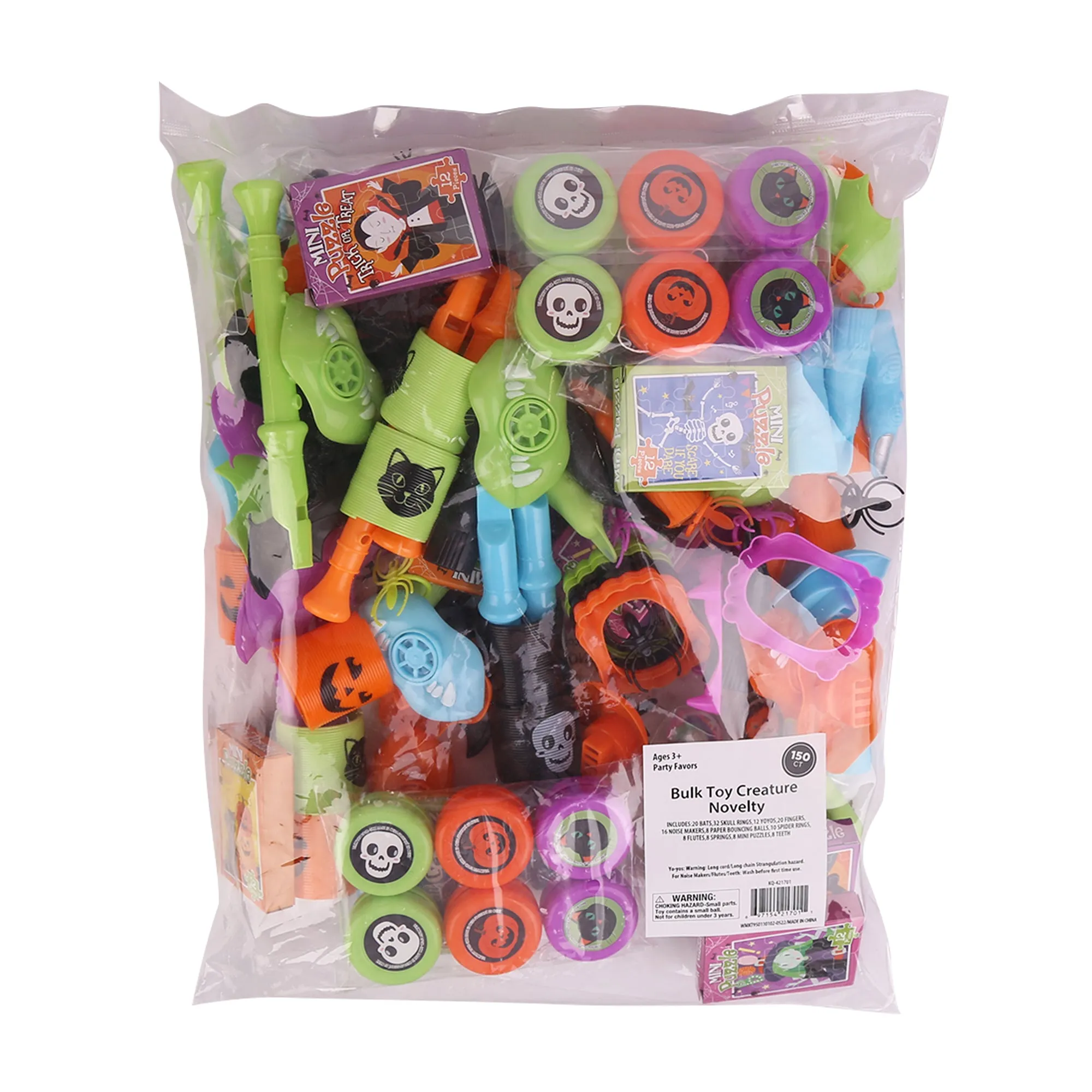 Halloween Novelty  Creature Toy Assortment Value Bundle, Halloween Party Favors, 150 pcs
