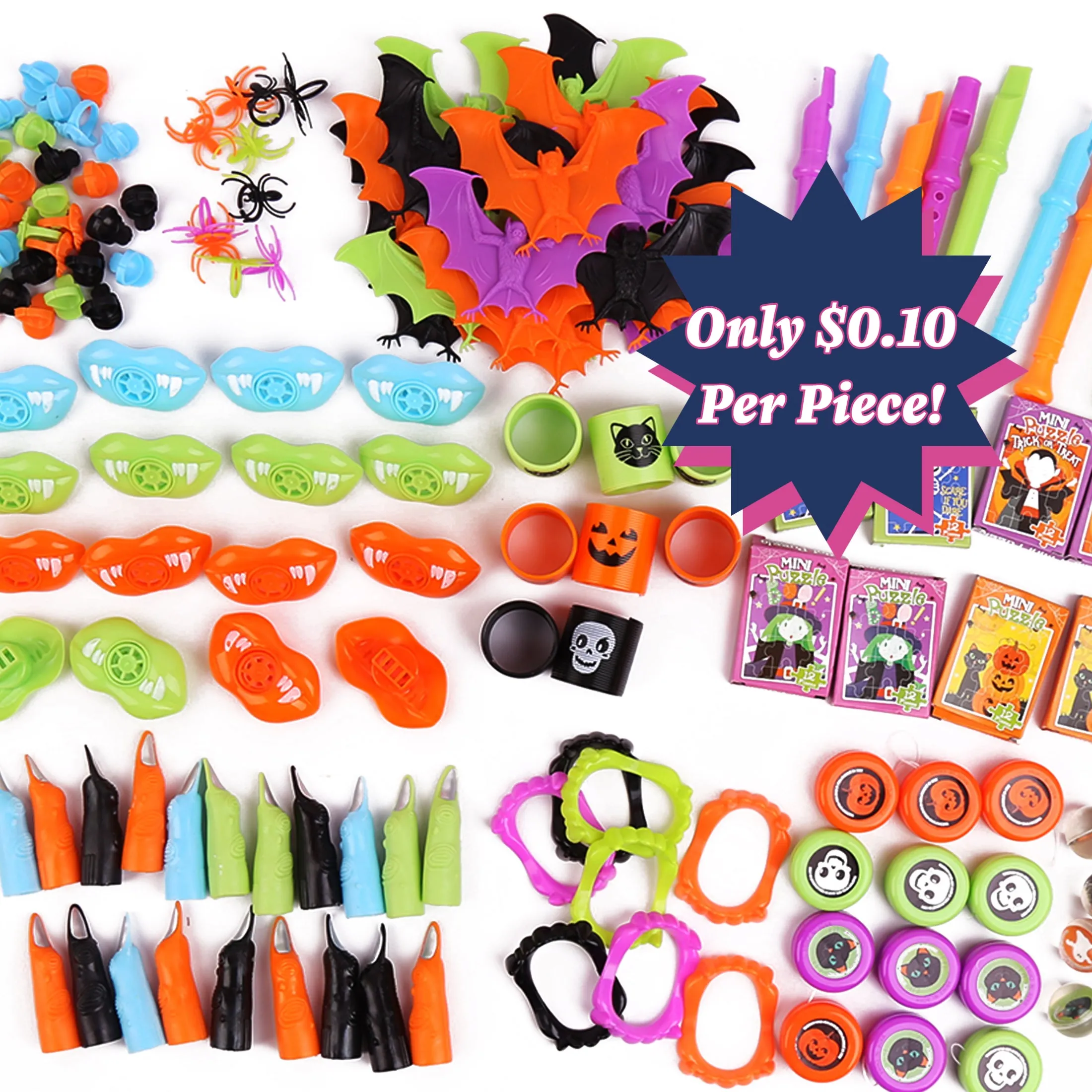 Halloween Novelty  Creature Toy Assortment Value Bundle, Halloween Party Favors, 150 pcs
