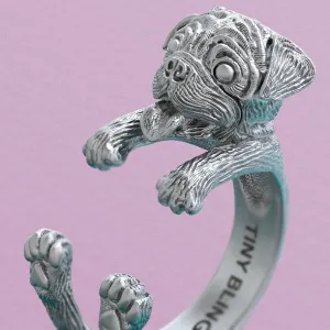 Happy Pug Jewelry Cuddle Wrap Ring