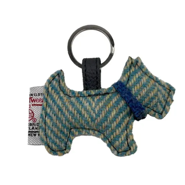 Harris Tweed Dog Keychain