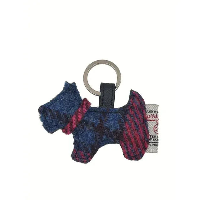 Harris Tweed Dog Keychain
