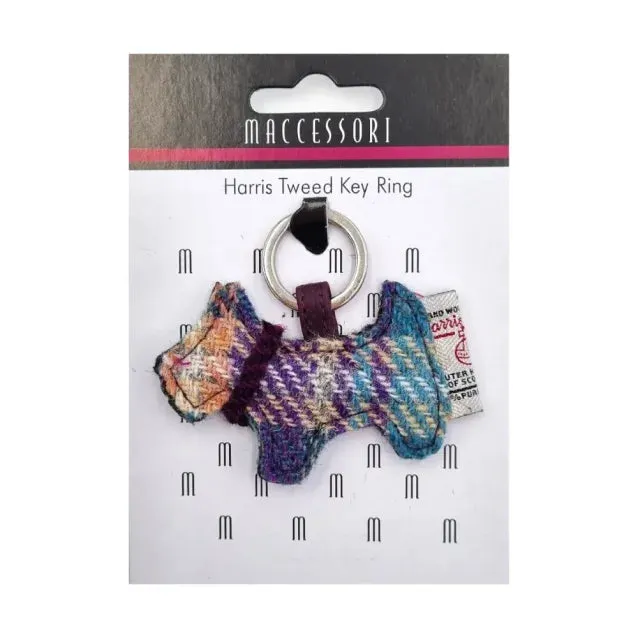 Harris Tweed Dog Keychain
