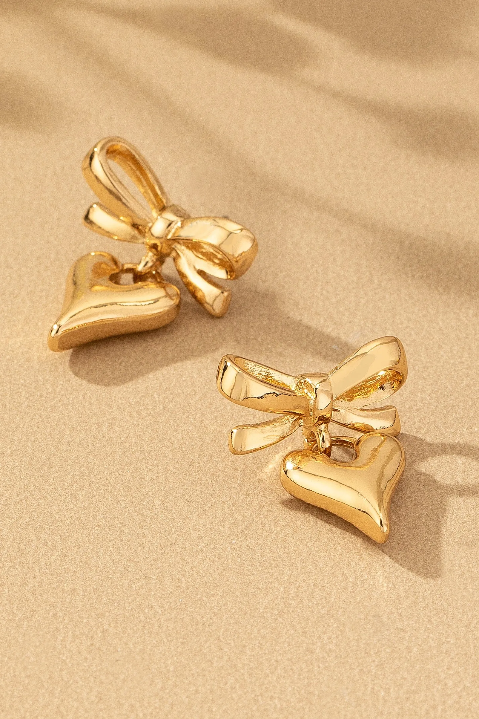 Heartfelt Bow Drop Earrings