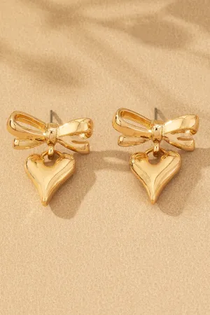 Heartfelt Bow Drop Earrings