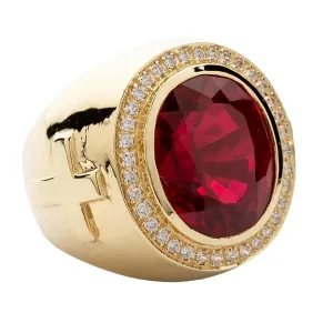 Huge Ruby Bishop Ring
