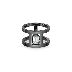 Illusion Diamond Tube Pinky Ring