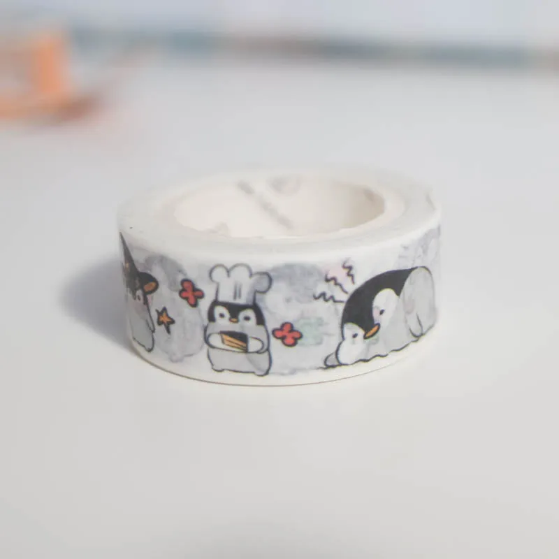 Illustrated Penguin Activities 15mm Animal Washi Tape by Infeel.me