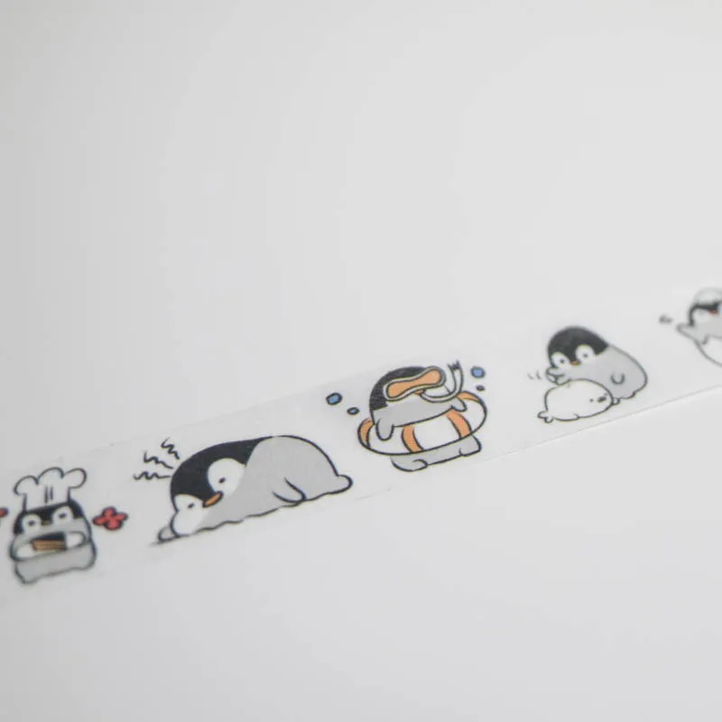 Illustrated Penguin Activities 15mm Animal Washi Tape by Infeel.me
