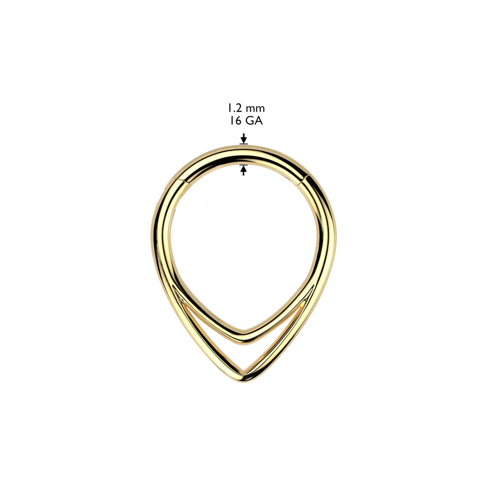 Implant Grade Titanium Double V Shaped Septum Ring Clicker Hoop