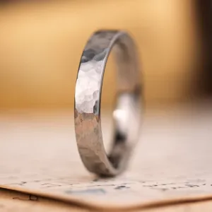 (In-Stock) The Arche | Hammered Titanium Ring - Size 8.25 | 4mm Wide