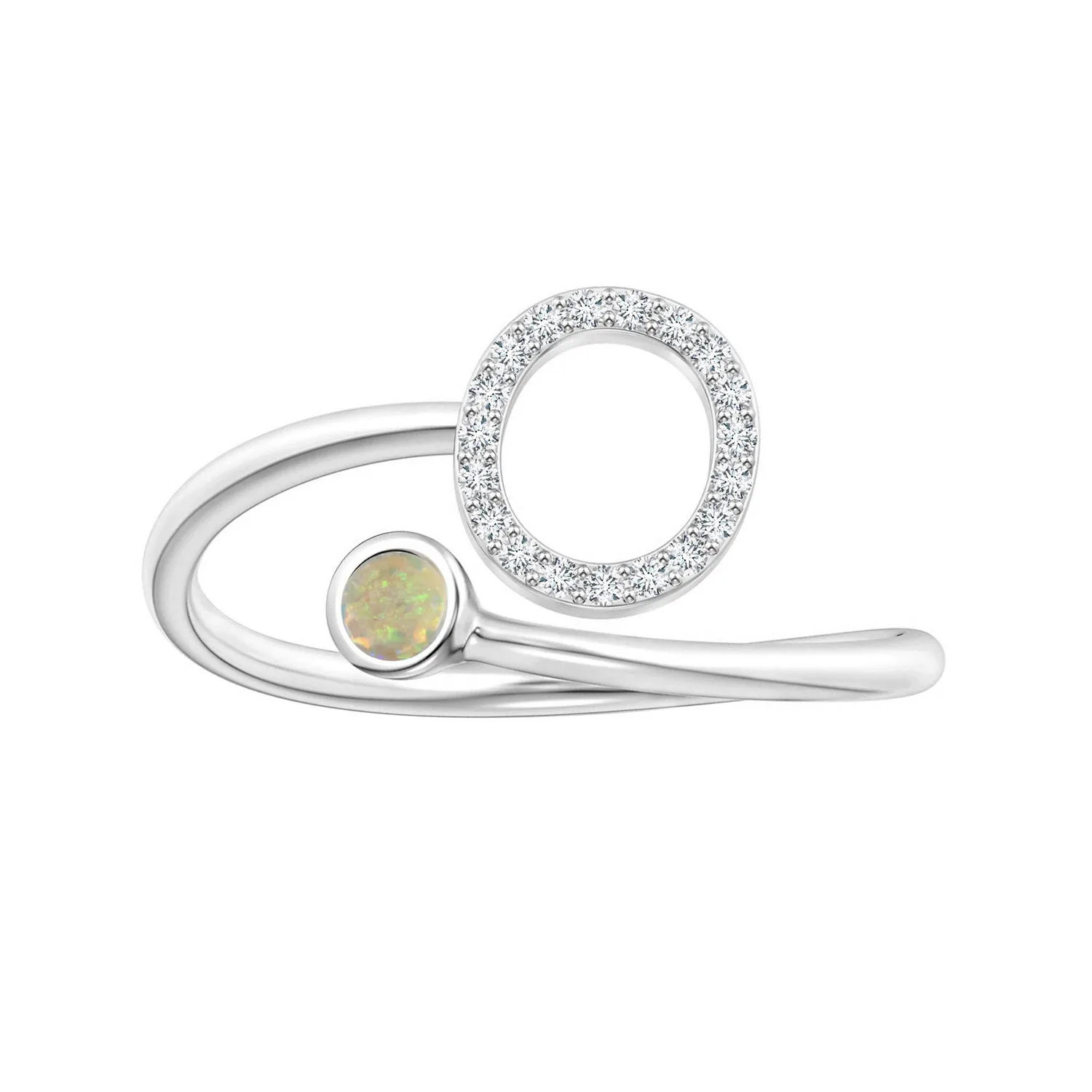 Initials Ethiopian Opal Alphabet Ring