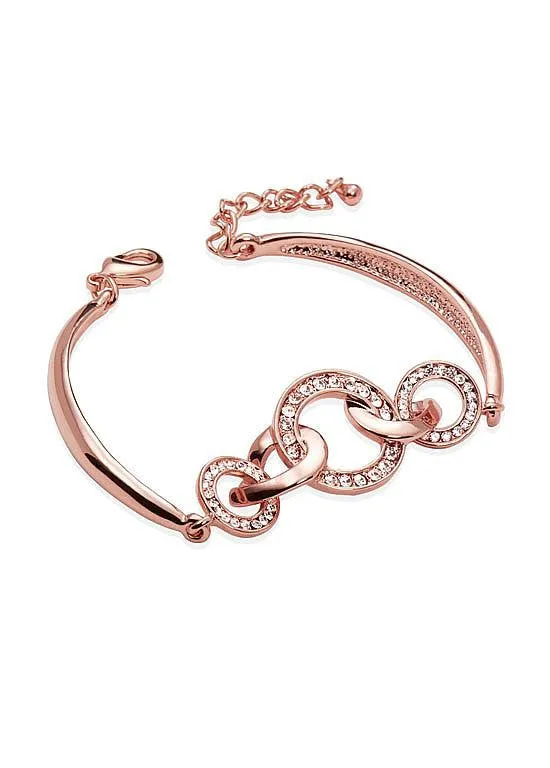 Interlocking Rings Chic 18K Gold Plated Bracelet