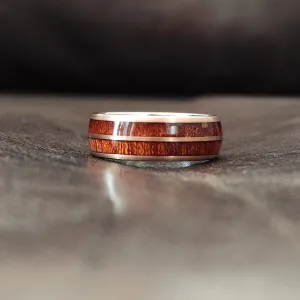 Iron Man Barrel - Walnut Wood Men's Tungsten Ring