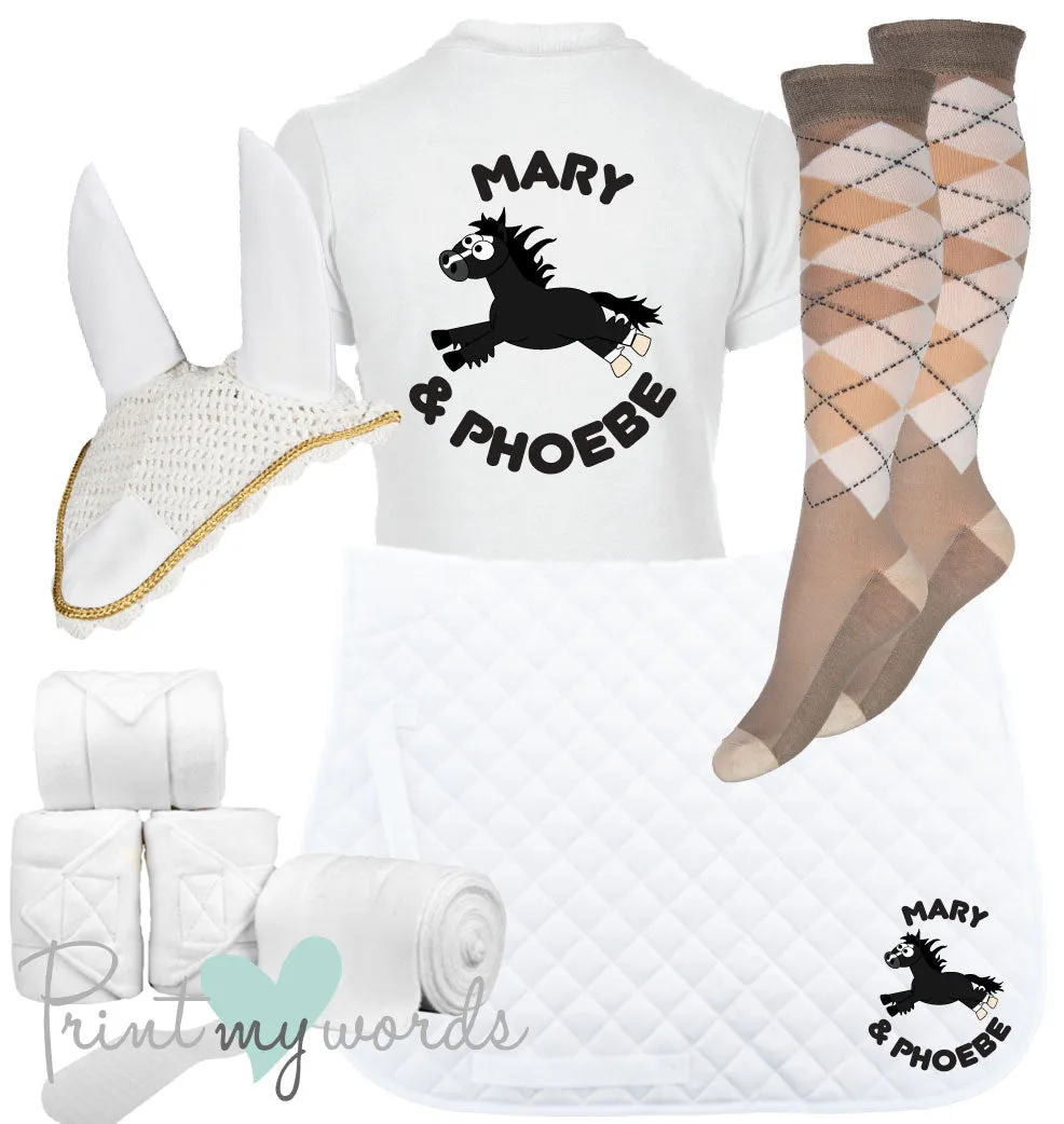 'Ivy' Ladies Personalised Matching Equestrian Set - Plodders Design