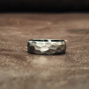 Jax - Brushed Hammered Men's Tungsten Ring