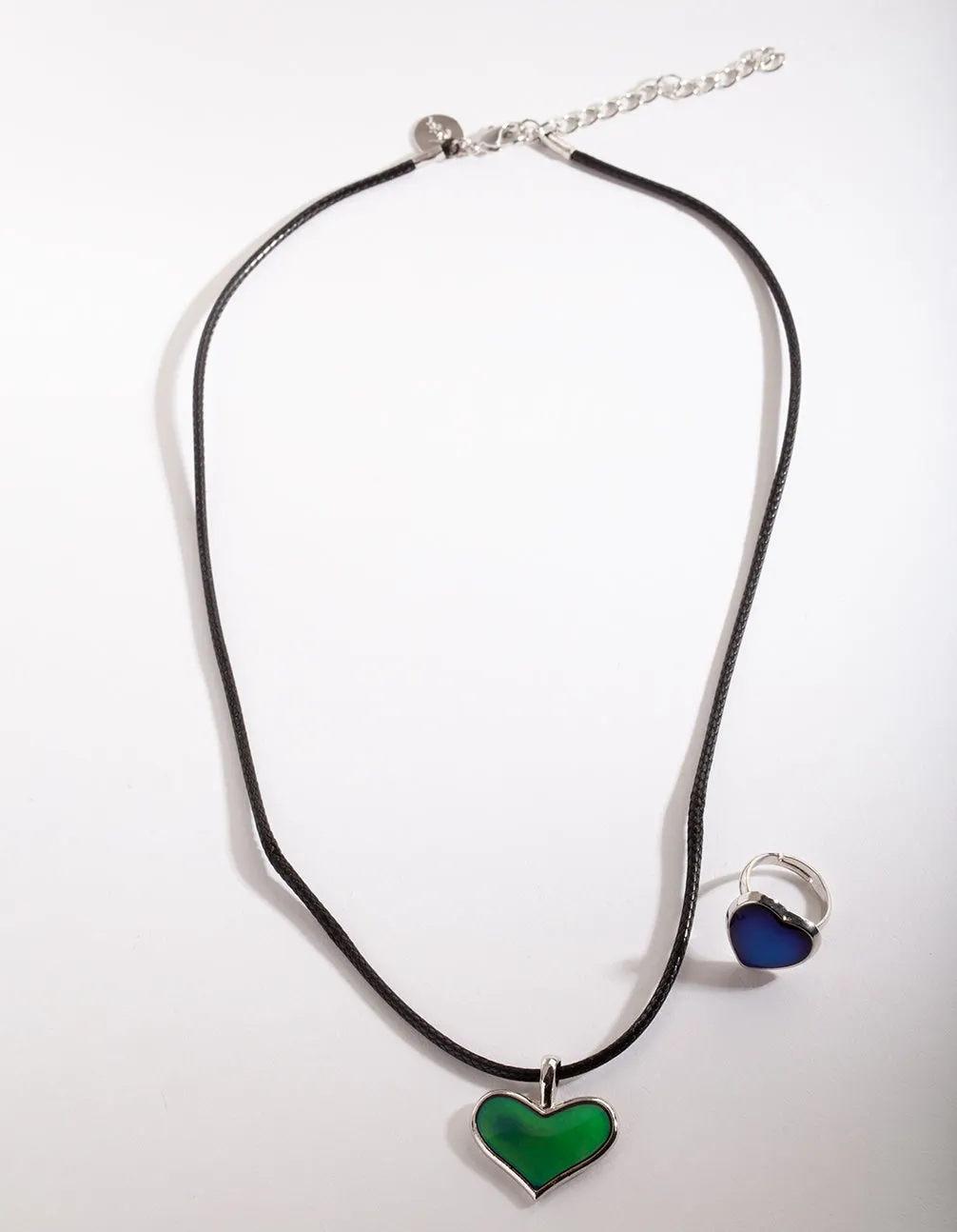 Kids Mood Heart Necklace & Ring Set