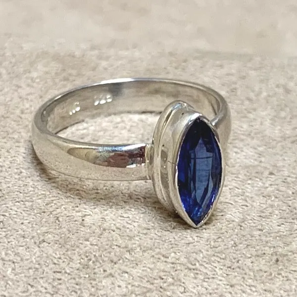 Kyanite Deep Blue Marquise Ring (size 6)