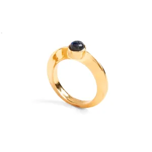 Labradorite Disc Ring in Gold