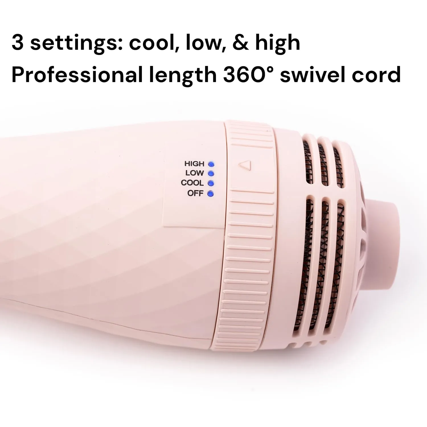 L'ANGE HAIR Le Volume 2-in-1 Titanium Blow Dryer Brush | Hot Air Brush in One with Oval Barrel | Hair Styler for Smooth, Frizz-Free Results for All Hair Types (Blush - 75 mm)