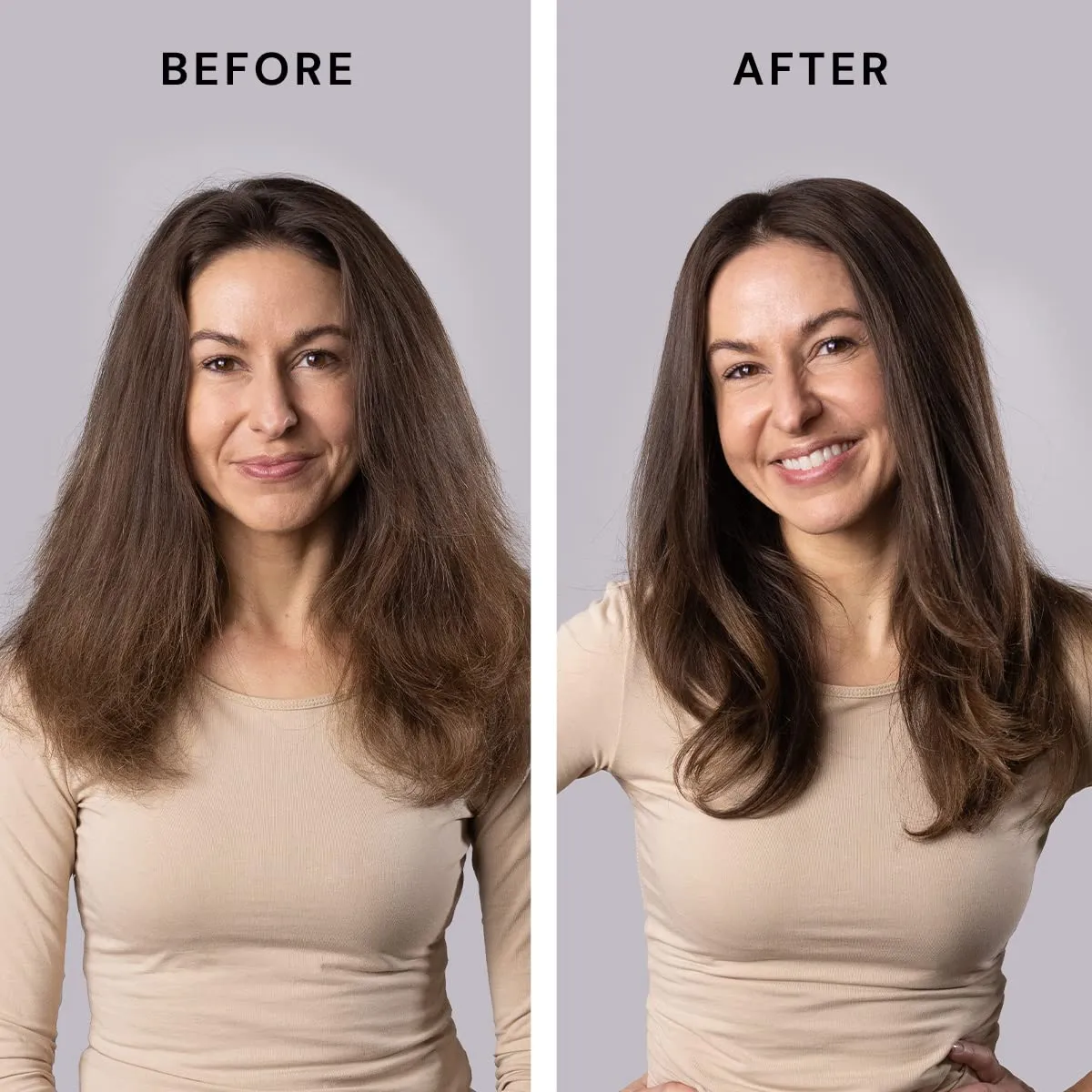 L'ANGE HAIR Le Volume 2-in-1 Titanium Blow Dryer Brush | Hot Air Brush in One with Oval Barrel | Hair Styler for Smooth, Frizz-Free Results for All Hair Types (Blush - 75 mm)