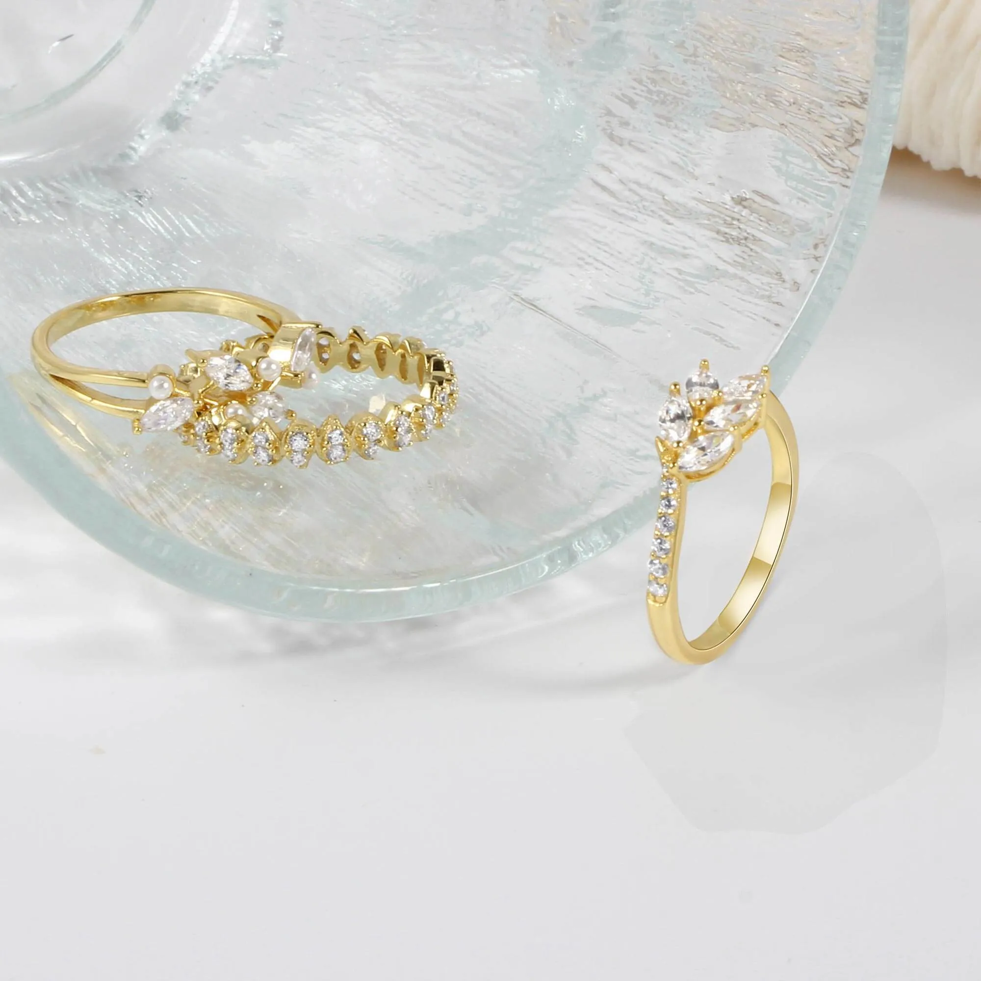 Leaf Vine Pearl Engagement Ring Nature's Grace Collection