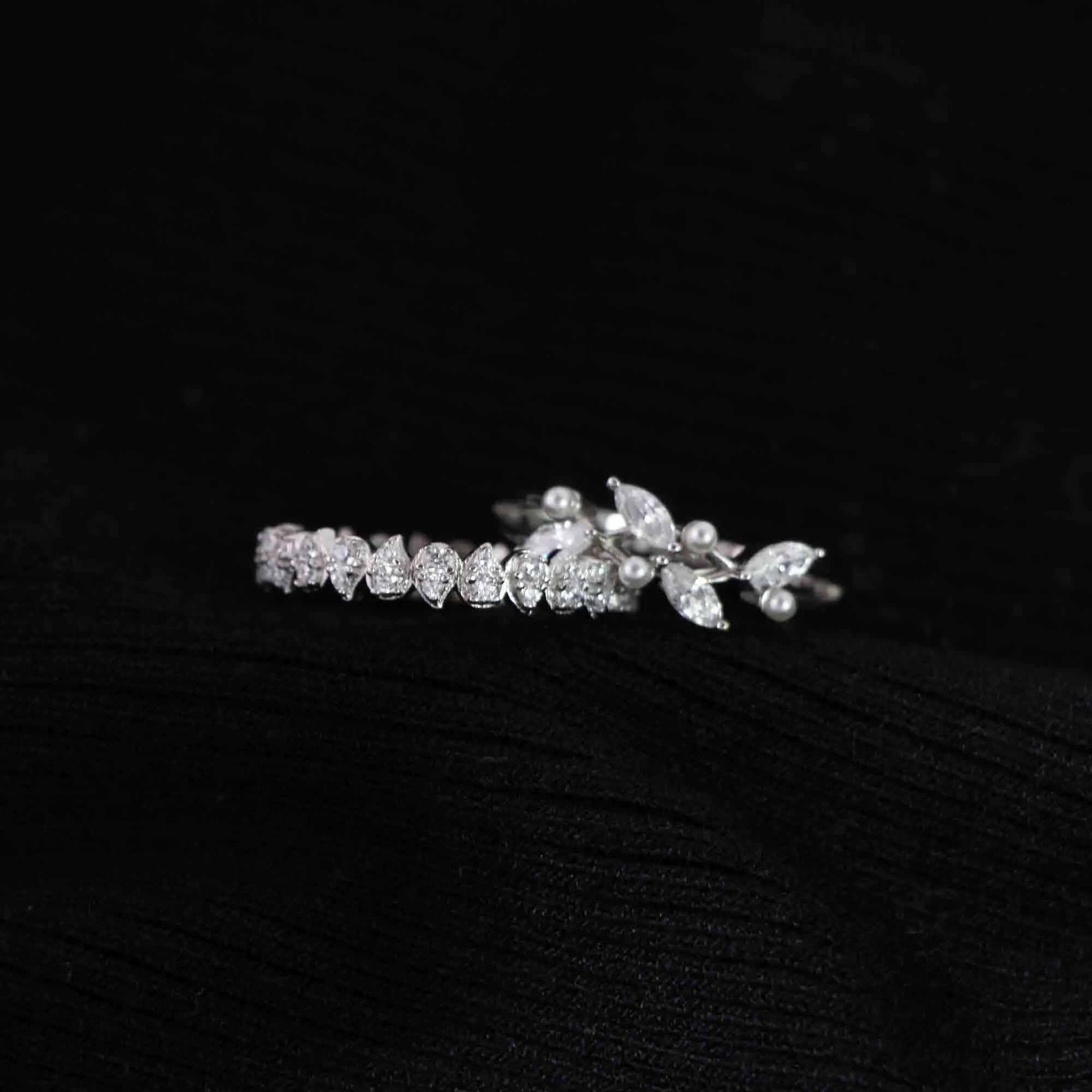 Leaf Vine Pearl Engagement Ring Nature's Grace Collection