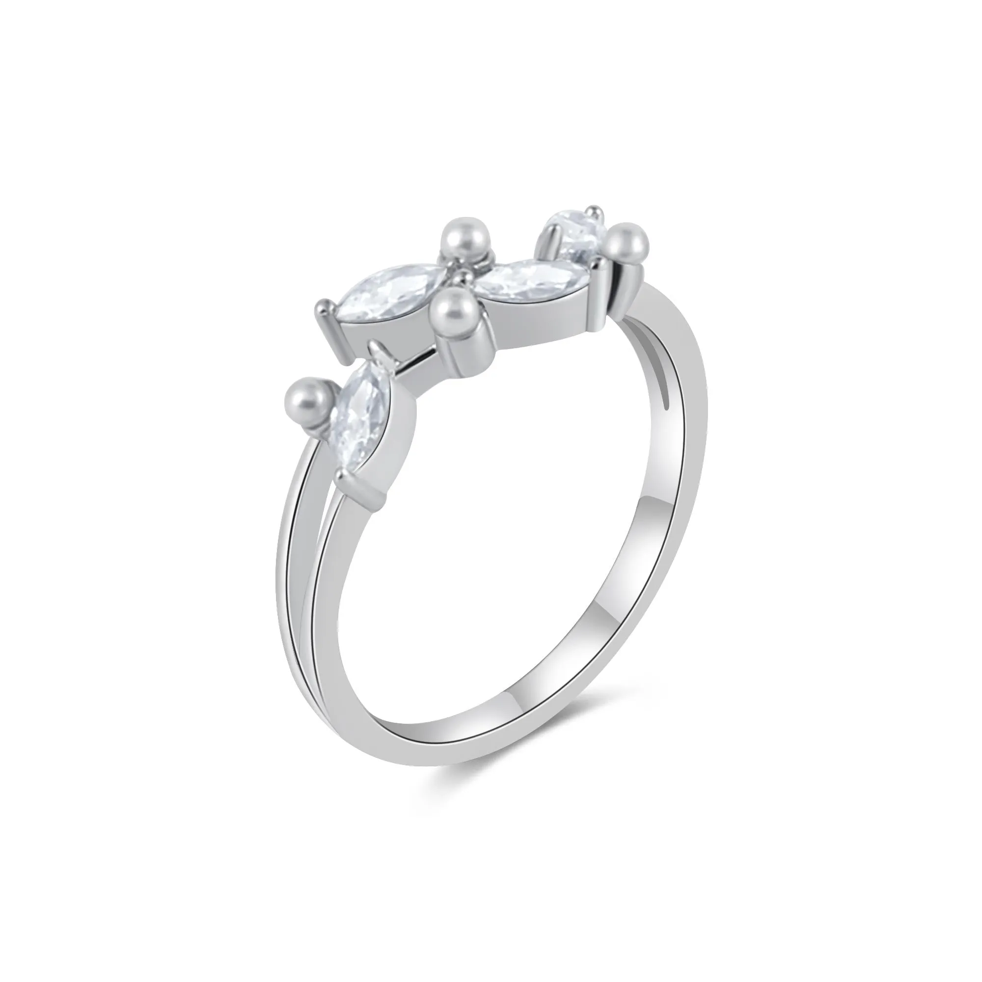 Leaf Vine Pearl Engagement Ring Nature's Grace Collection