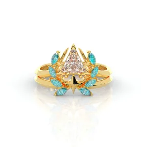 Light Mage Ring Set- 14k Rose Gold Video Game Inspired Rings