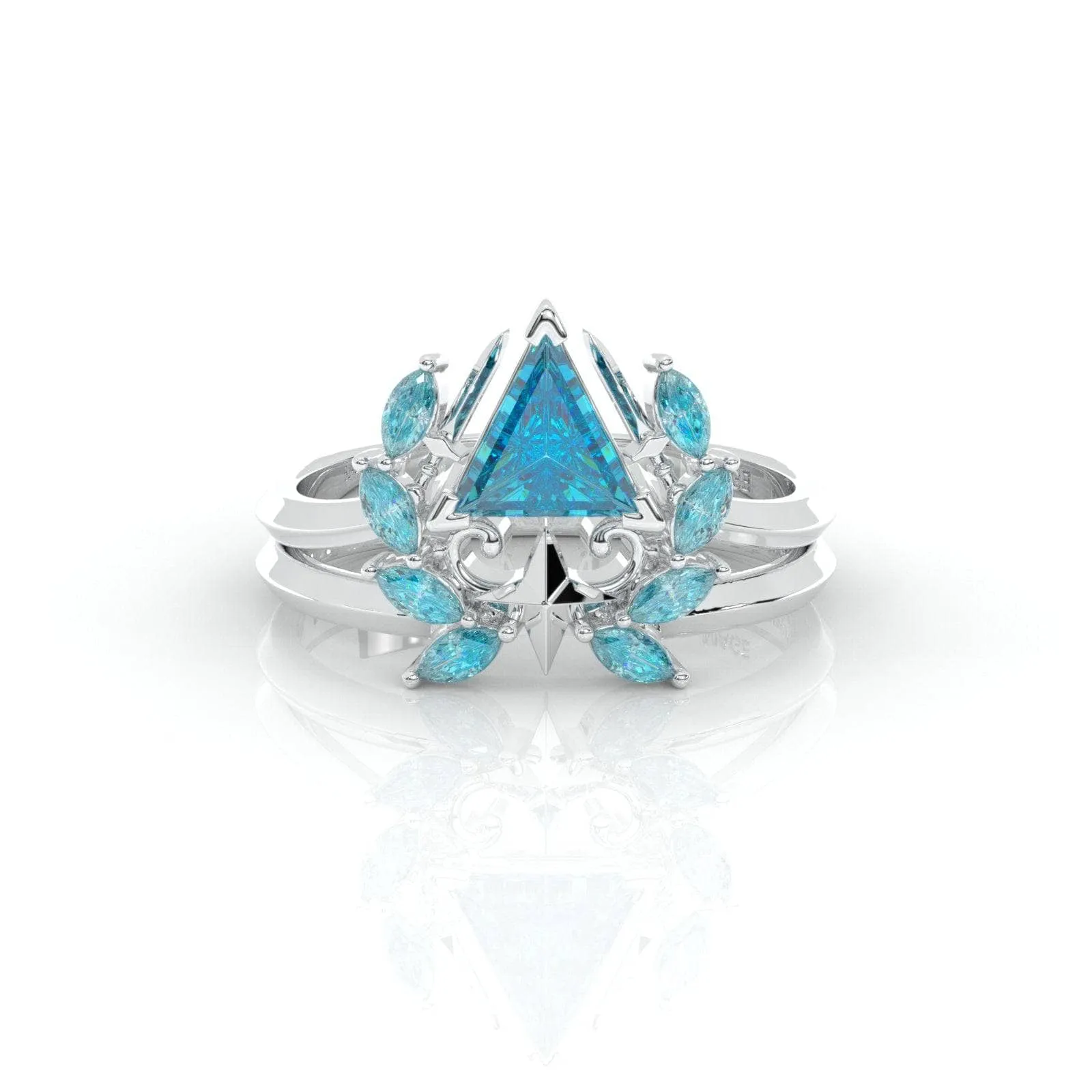 Light Mage Ring Set- 14k Rose Gold Video Game Inspired Rings
