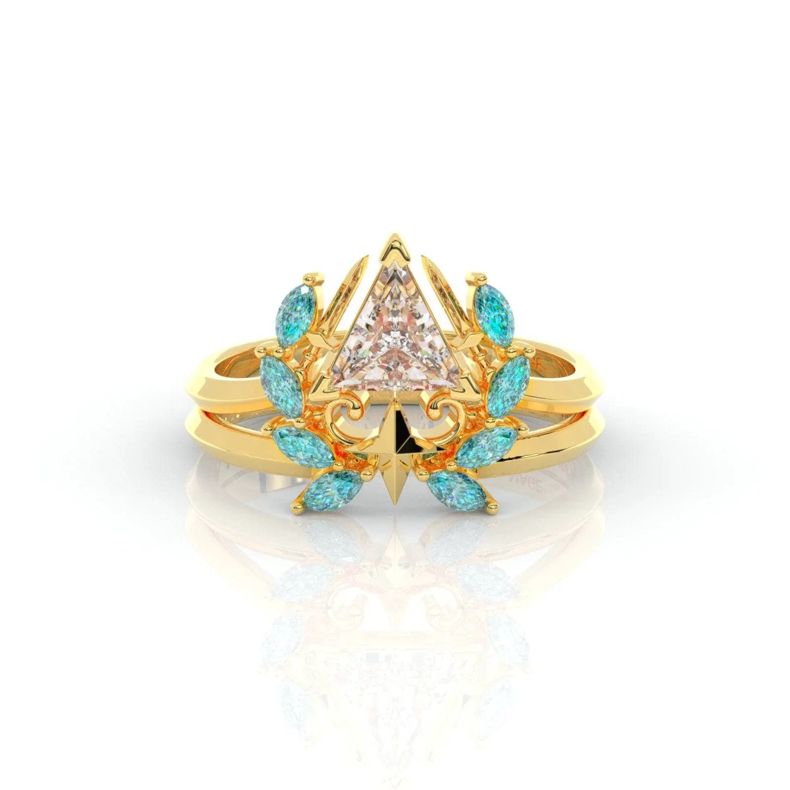 Light Mage Ring Set- 14k Rose Gold Video Game Inspired Rings